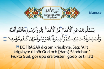 Koranen på svenska Kapitel 8 al-Anfal – Krigsbyte