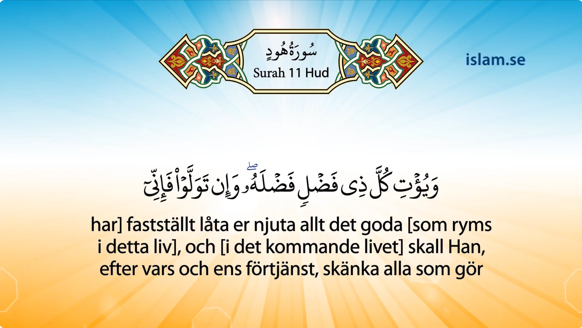 Koranen på Svenska Kapitel 11 Surah Hud