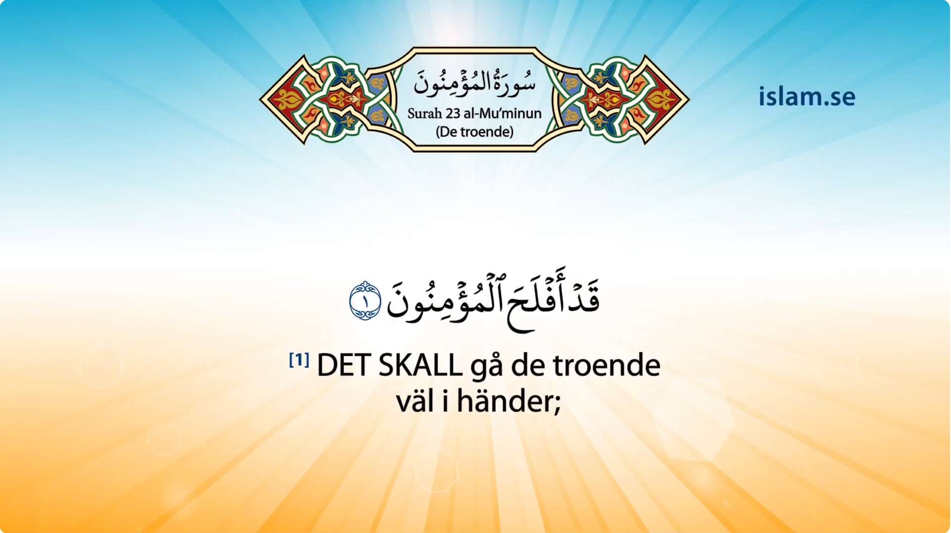 Koranen på svenska | Kapitel 23 | al-Mu’minun | De troende