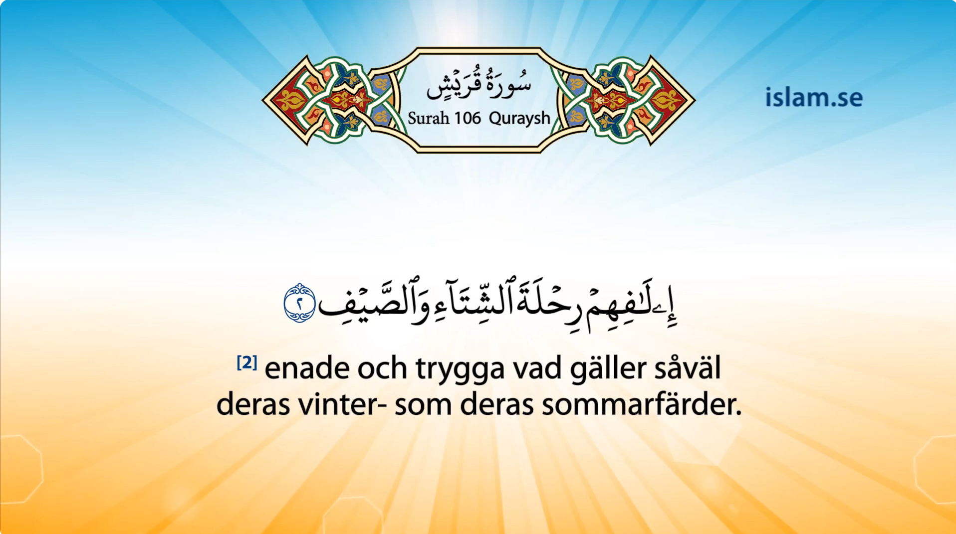 Koranen på svenska | Surah 106 | Quraysh